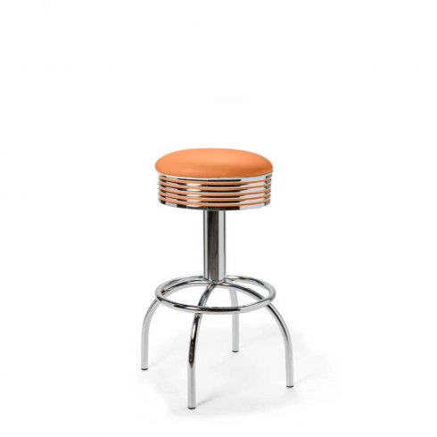 Diner barstol nostalgi utan rygg orange