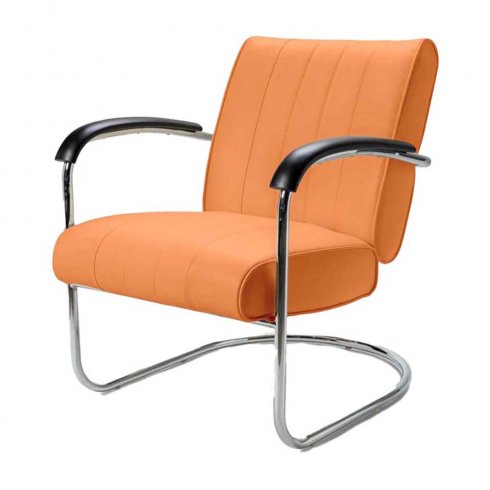 Diner stol nostalgi med armstöd orange