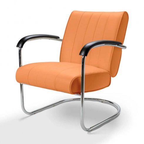 Diner stol nostalgi med armstöd orange