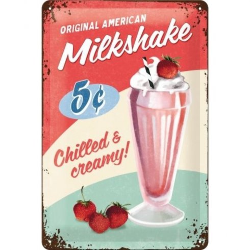 Original milkshake skylt 20x30cm