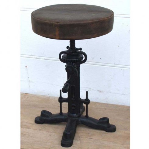 Höj- och sänkbar cafepall med lädersits