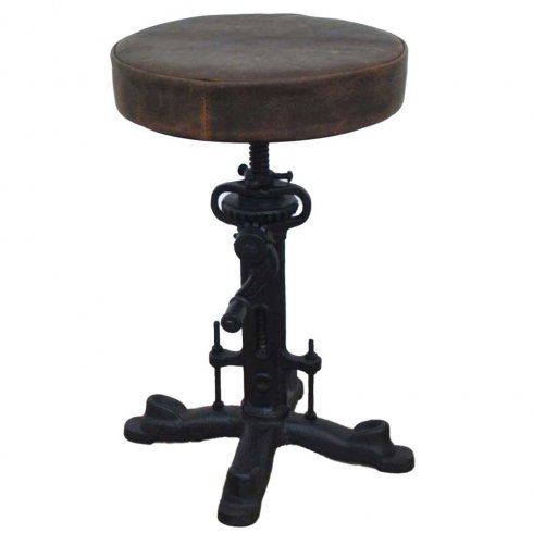 Höj- och sänkbar cafepall med lädersits