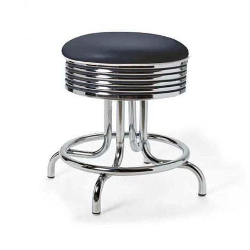 Retro pall rund låg navy