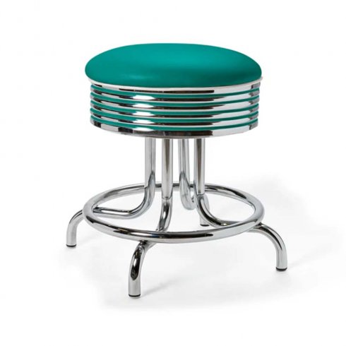 Retro pall rund låg petrol