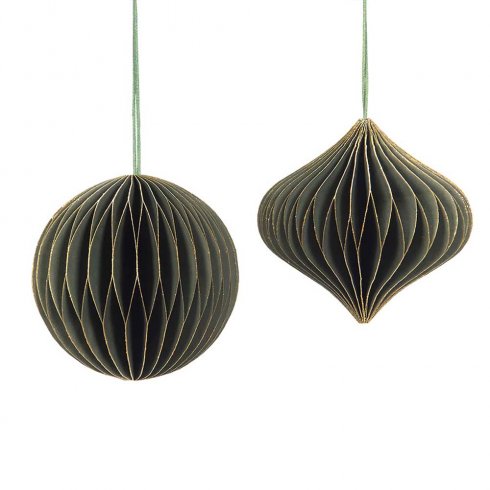 Pappers kulor Peg grön & guld mix av 2