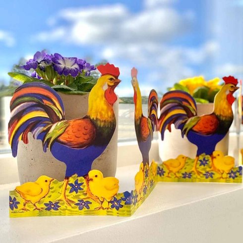 Påskdekoration Pappersrader tupp
