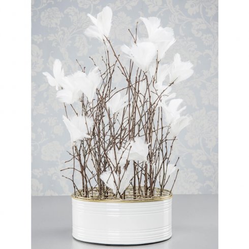 Fjäder Blomma Vit 12 pack