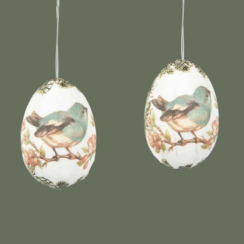 Påskägg Vintage med hänge 10-pack
