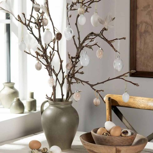 Påskägg i glas vita 4,5 cm 6 pack