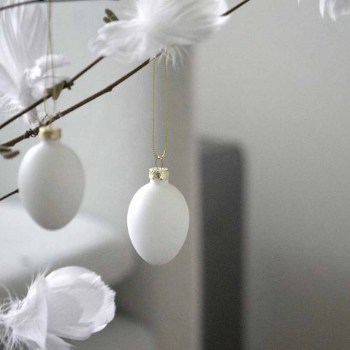 Påskägg i glas vita 4,5 cm 6 pack