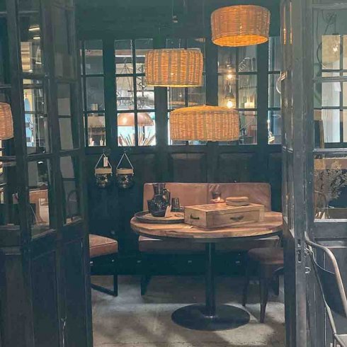 Loungefåtölj Perry läder & järn Trademark Living