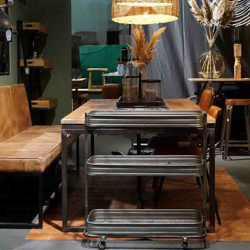 Loungefåtölj Perry läder & järn Trademark Living