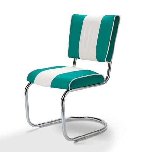 Retro stol swing tvåfärgad petrol