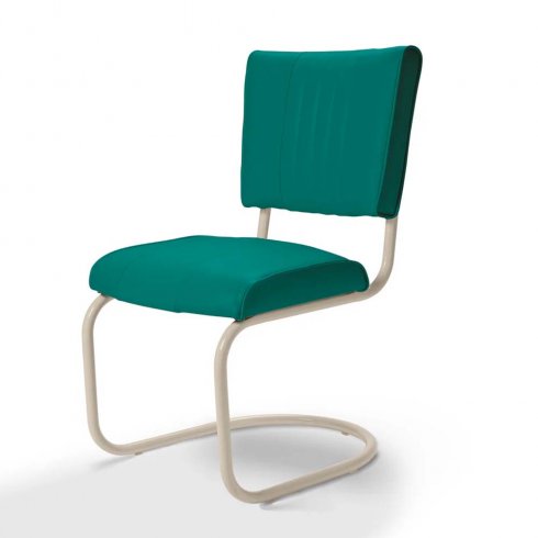 Retro stol creme swing enfärgad petrol