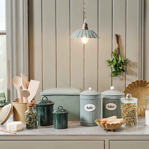 Retro teburk i järn - rund Grön 