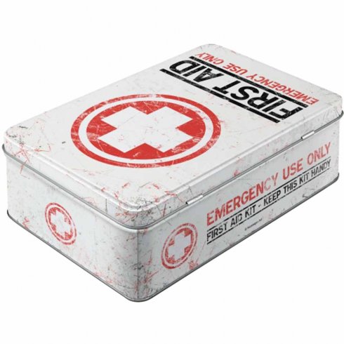 Platt plåtburk First Aid
