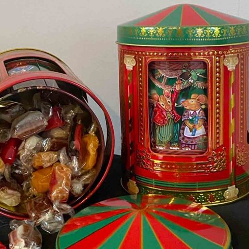 Plåtburk Speldosa Julmöss