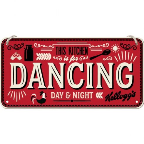 Plåtskylt med hänge Dancing
