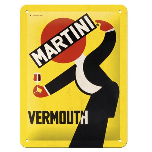 Martini Vermouth Waiter skylt 15x20 cm