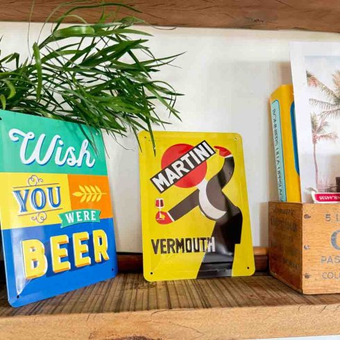 Plåtskylt Wish you were beer 15x20 cm