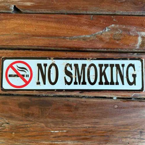 Metallskylt No Smoking 40x10cm