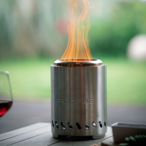 Volcano eldstad bordsvariant Medium Rostfri RedFire