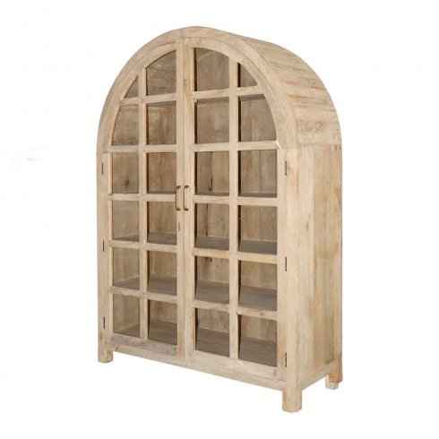 Riko stort vitrinskåp med hylla & glasdörrar