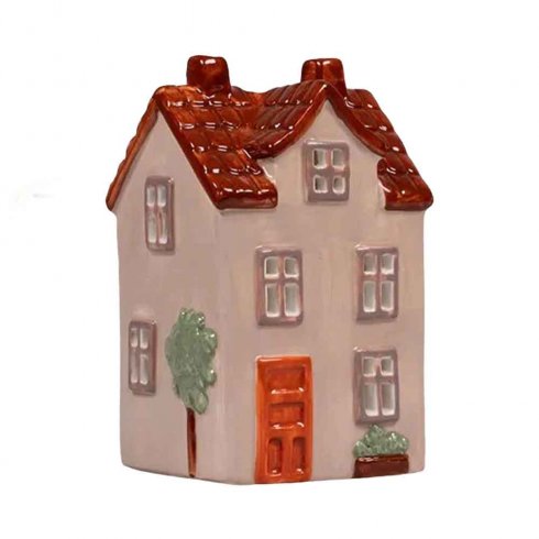 Keramikhus Rosa för värmeljus 11,8 cm