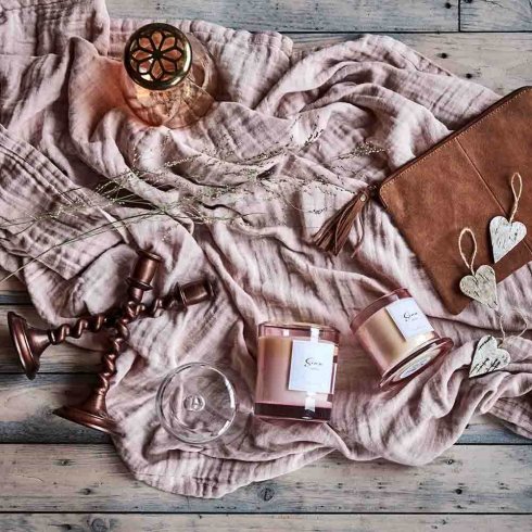 Bordsduk Bomull Rosa 220 x 140 cm