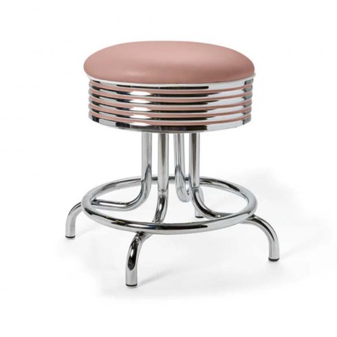 Retro pall rund låg rosa