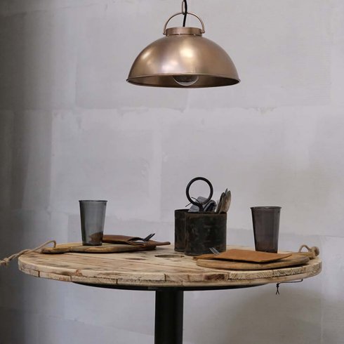 Träbordsskiva av kabeltrumma Ø 80 cm