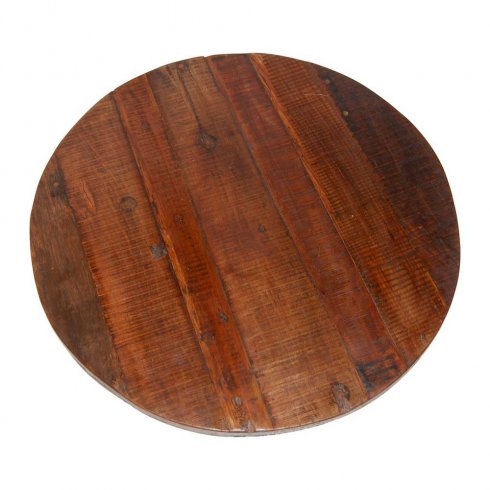 Rund Träbordsskiva i återvunnet trä Ø 70 cm