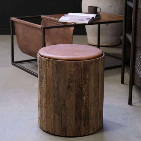 Sidobord i trä Kub med hjul H 47 cm Trademark Living