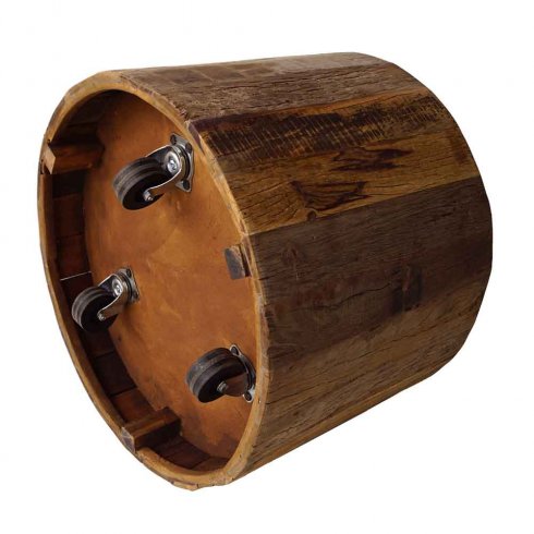 Sidobord i trä runt med hjul H 45 cm Trademark Living