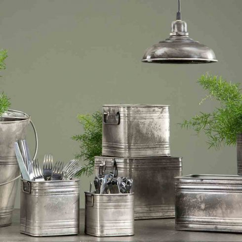 Plåtkruka Kvadrat Rusty 2 -set