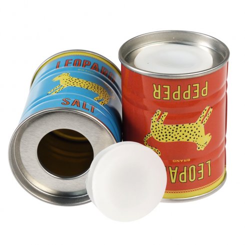 Salt & Pepparkar Plåtburkar Leopard