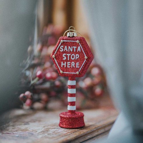 Julgransdekoration hänge Santa stop here