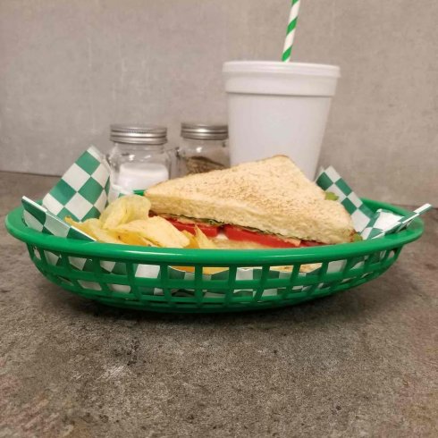 Serveringskorg grön (dinerbasket)