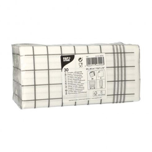 Kitchen towel 2 lags servetter 30 pack grå/vit