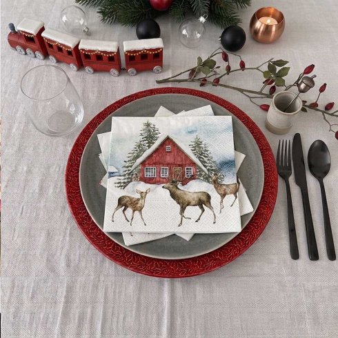 Servetter Red House & Deers