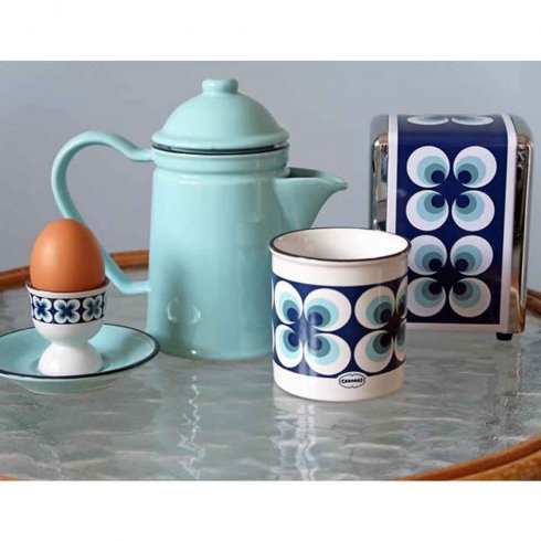 Servettställ Retroblommor Blå