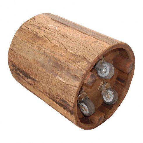 Sidobord i trä Kub med hjul H 47 cm Trademark Living