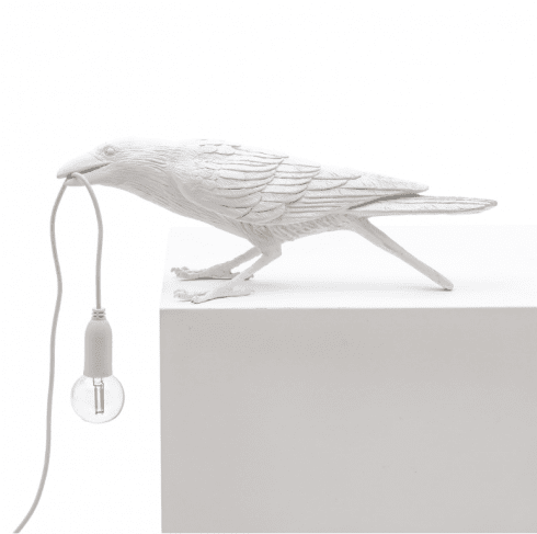 Bird lamp playing #2 white seletti