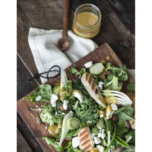 Skärbräda med ränder i Akaciaträ