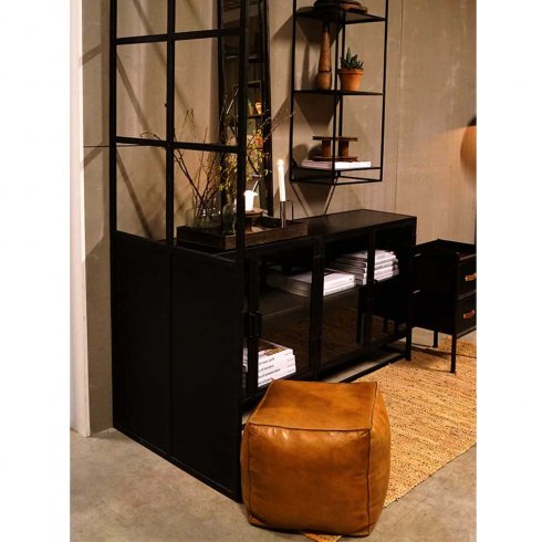 Rumsavdelare Järn i industriell stil med glas