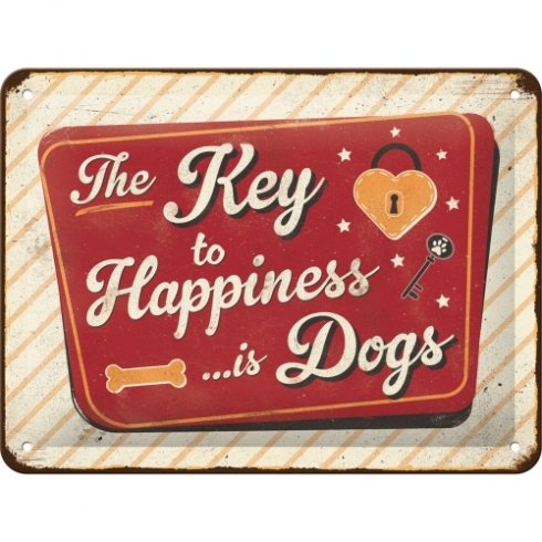 Andrahands Sortering Happiness is dogs skylt 15x20 cm