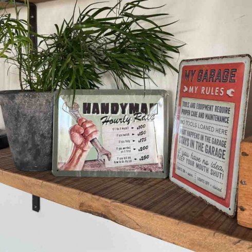 Plåtskylt Handyman 15x20 cm
