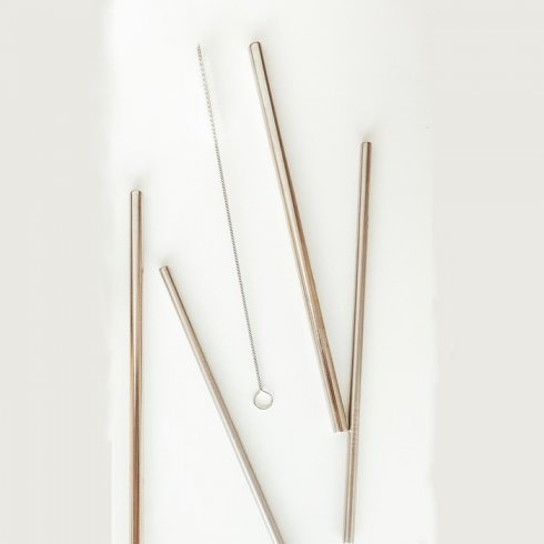 Stålsugrör 18/8 - 21 cm - Guld