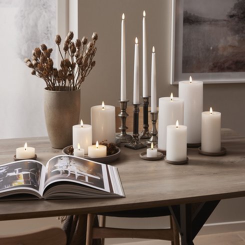 Led Blockljus flytande vax Vit 12,5 cm