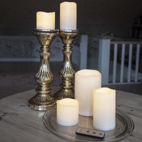 LED blockljus 5 pack med fjärrkontroll